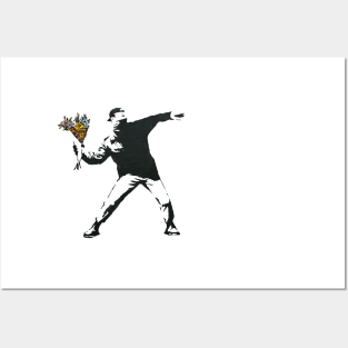 Banksy Flower Thrower Rage Posters and Art